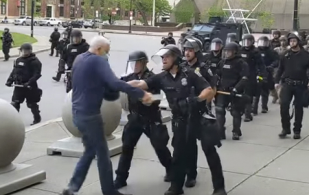 Buffalo police : Officials suspended in the wake of pushing 75-year-old to the ground, splitting his skull 